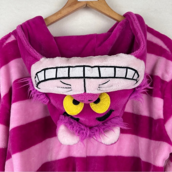 Disney Alice In Wonderland Cheshire Cat Union Suit Sleeper Adult Medium Pink - Picture 10 of 10